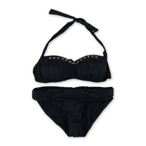 Bleu Womens Pleated Fold Down 2 Piece Bandeau, NWT